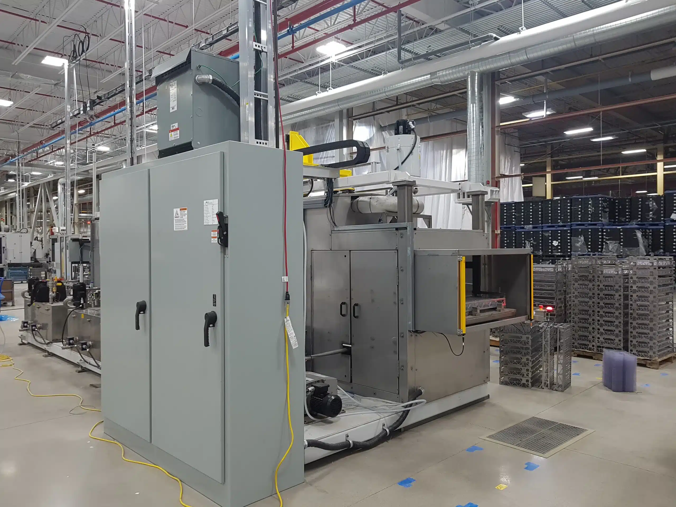 Industrial automation equipment and control cabinets in a production facility